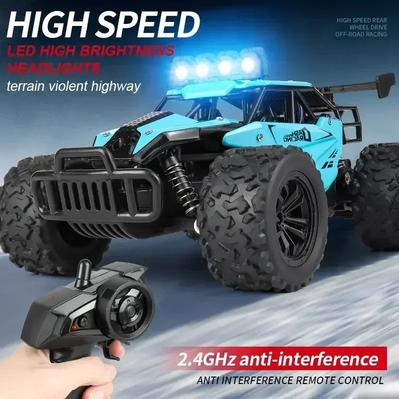 Remote Control Car RC Drift Racing 1:16 Vehicle Off Road Alloy 2.4G Radio High-Speed Trucks With LED Light Climbing Gift Kid Toy