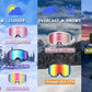 EXP VISION-Ski Goggles for Men and Women, OTG Anti Fog, UV Protection, Snowboard Glasses, Winter Eye Wear