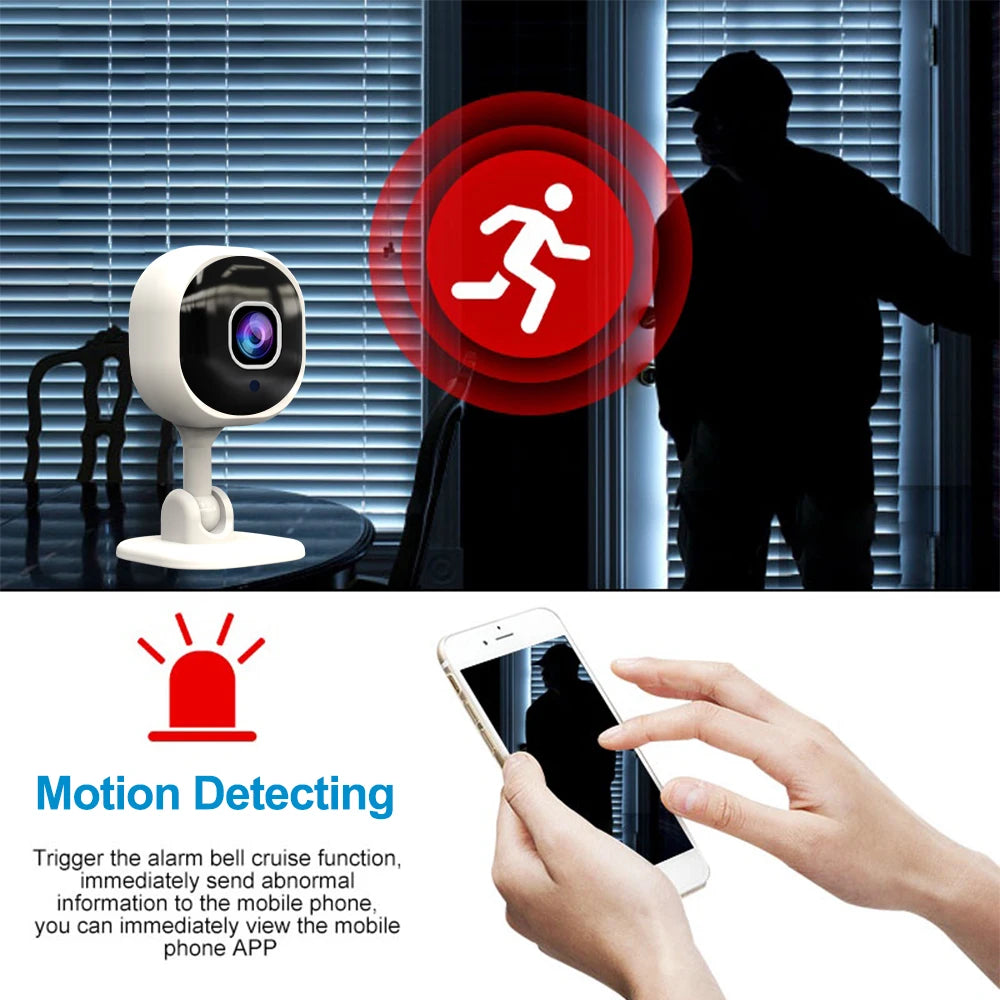 House Surveillance Cameras 2MP Video Eye Night Vision Webcam Two-way Audio Baby Pets Monitor Motion Detection Wifi Security Cam