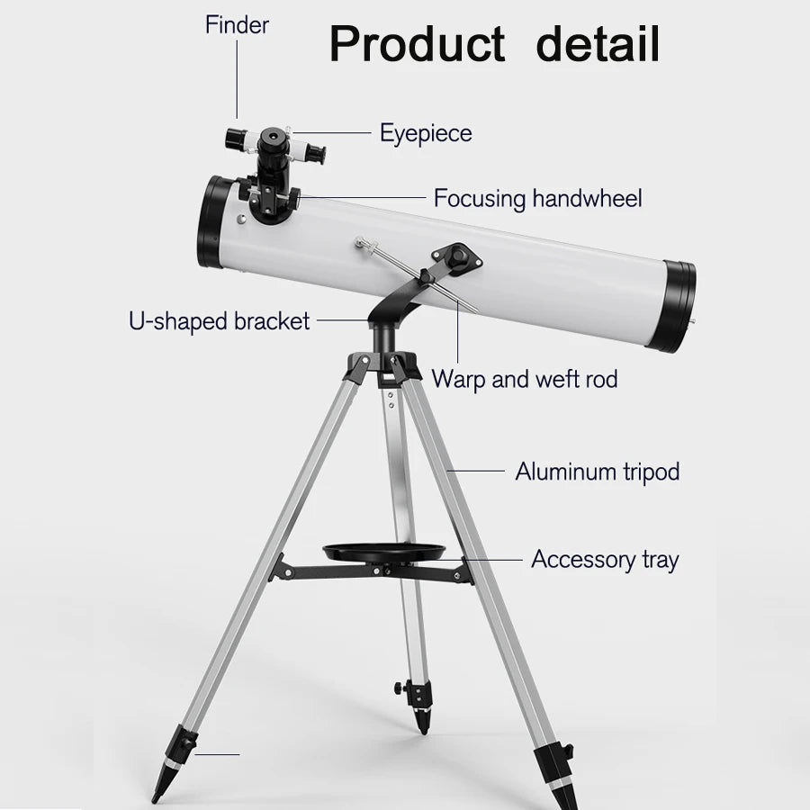 875X Professional Astronomical Telescope F70076 Monocular 114MM Large-Aperture 76700  for Stargazing Bird Watching Moon Sun Filt