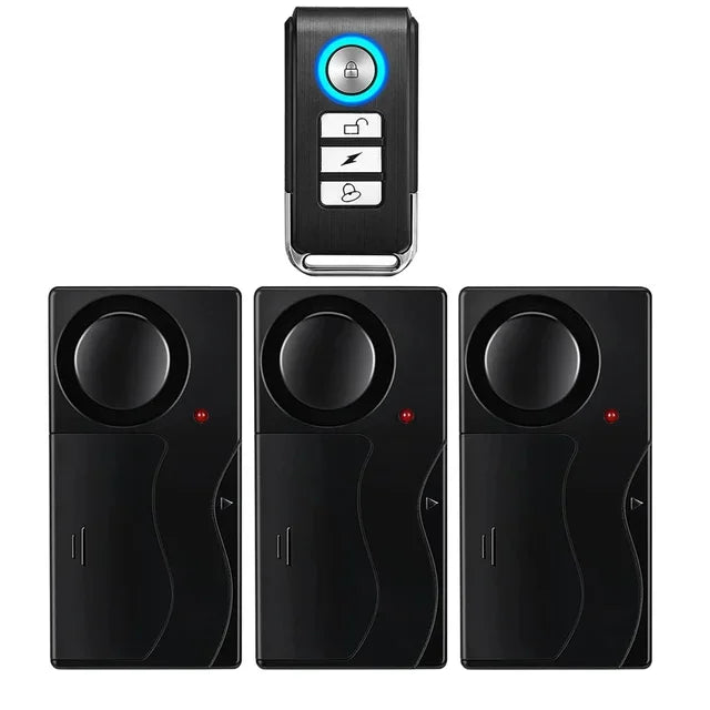 Camluxy Anti-Theft Alarm 110db Loud Door and Window Alarm Wireless Vibration Alarm with Remote Control Bicycle Security Sensors