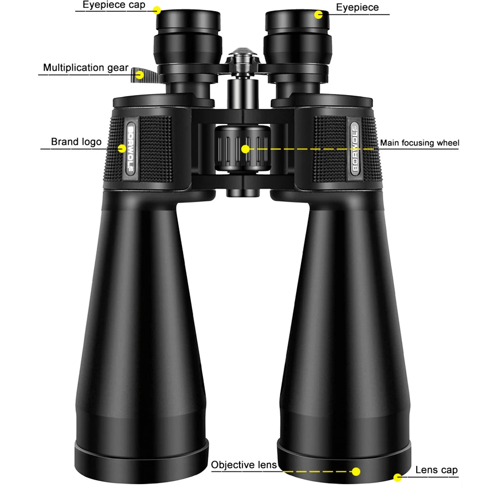 BORWOLF Large Objective lens 20-60X70 Binoculars FMC Optical High Power Hunting Birdwatching Telescope Fo rMoon Watching