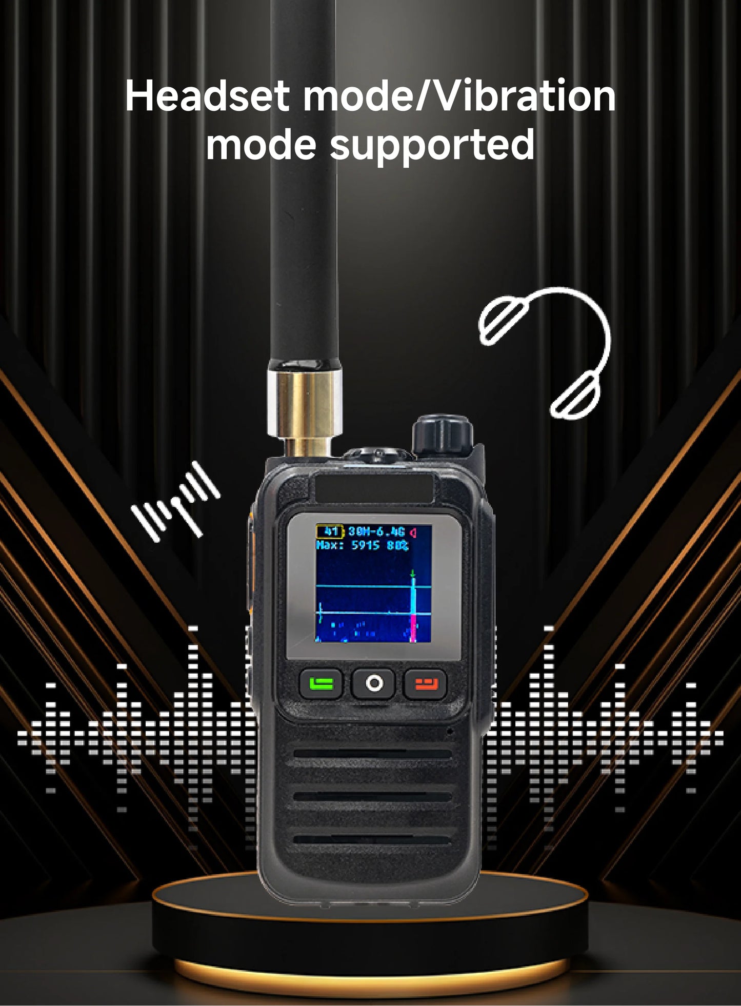 Drone Detector Anti Drone Detection 3 Language 30MHz-6.4GHz Ultra Wide Range Built-in 6000mah Battery for UAV Accurate Detection