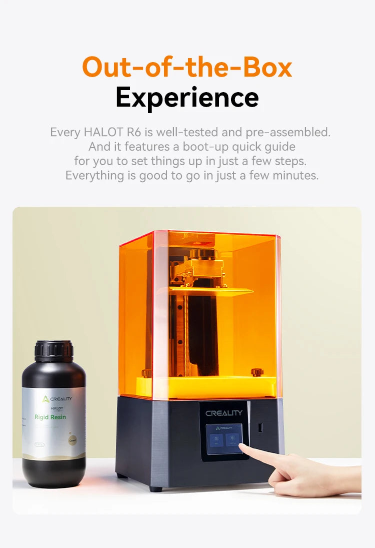 Creality HALOT R6 2K Resin 3D Printer Compact & Easy for Newbies 60mm/h Printing Speed 130*82*160mm Build Volume LCD Printer