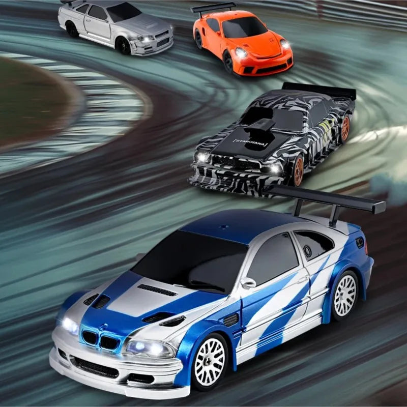 RTR RC Dift Race Car 1/43 Scale 4WD Gyro Four-wheel Drive Radio Control High Speed Model 2.4G Racing Drifting Cars Gifts Toys