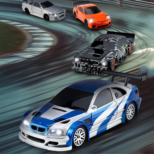 RTR RC Dift Race Car 1/43 Scale 4WD Gyro Four-wheel Drive Radio Control High Speed Model 2.4G Racing Drifting Cars Gifts Toys