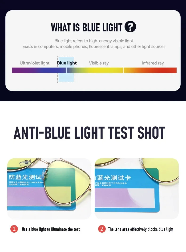 Retro Double Beam Large Frame Presbyopia Glasses Night Vision Photochromic Multifocal Reading Glasses Anti Blue Light Eyeglasses