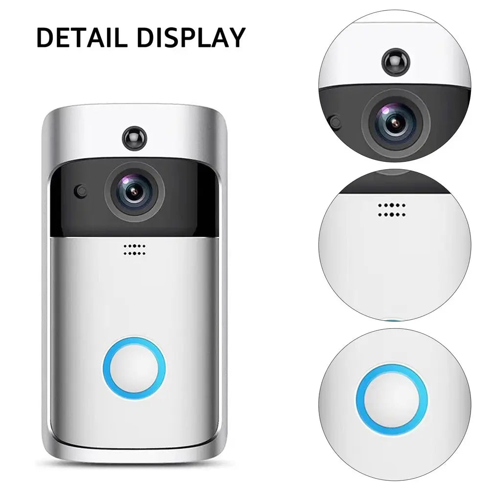 Smart V5 Video Doorbell Wireless WiFi Security Door Bell Visual Remote Monitor Night Vision Intercom Door Phone Without Battery