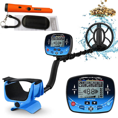 Metal Detector Underground Depth Search Finder Gold Detector Treasure Detecting Pinpointer Waterproof Coil