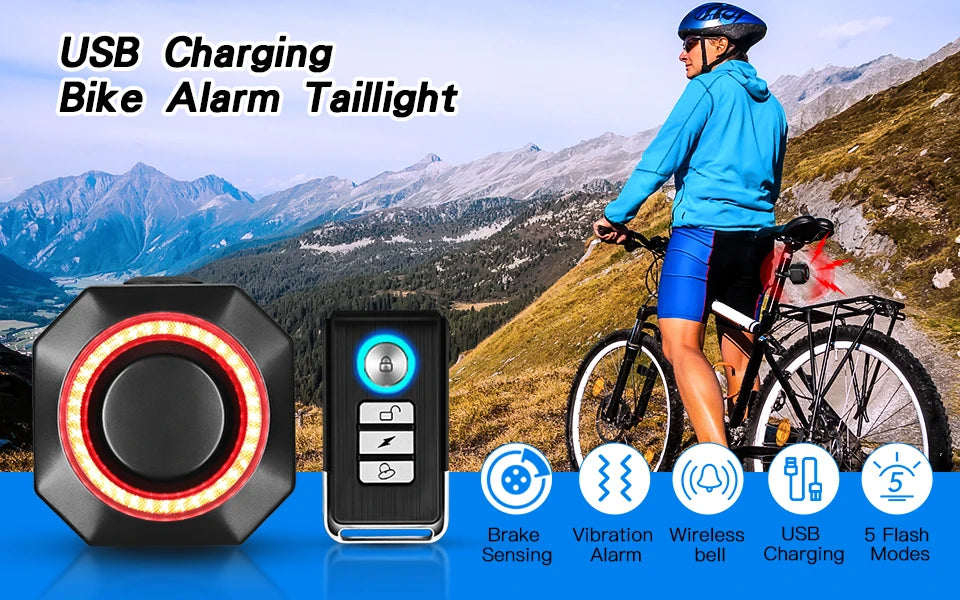 Elecpow Bicycle Alarm Wireless Waterproof Motorcycles Scooter Bike  Anti theft Alarm Security Protection Vibration Burglar Alarm