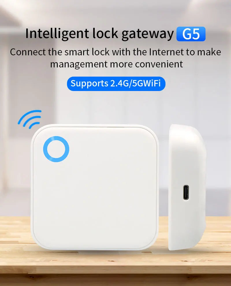 Smart Home Hub Remote WIFI Gateway Bluetooth Mesh 5GHz 2.4GHz Door Lock Gateway G5 for TTHotel TTLOCK APP Hotel Smart Lock Hub