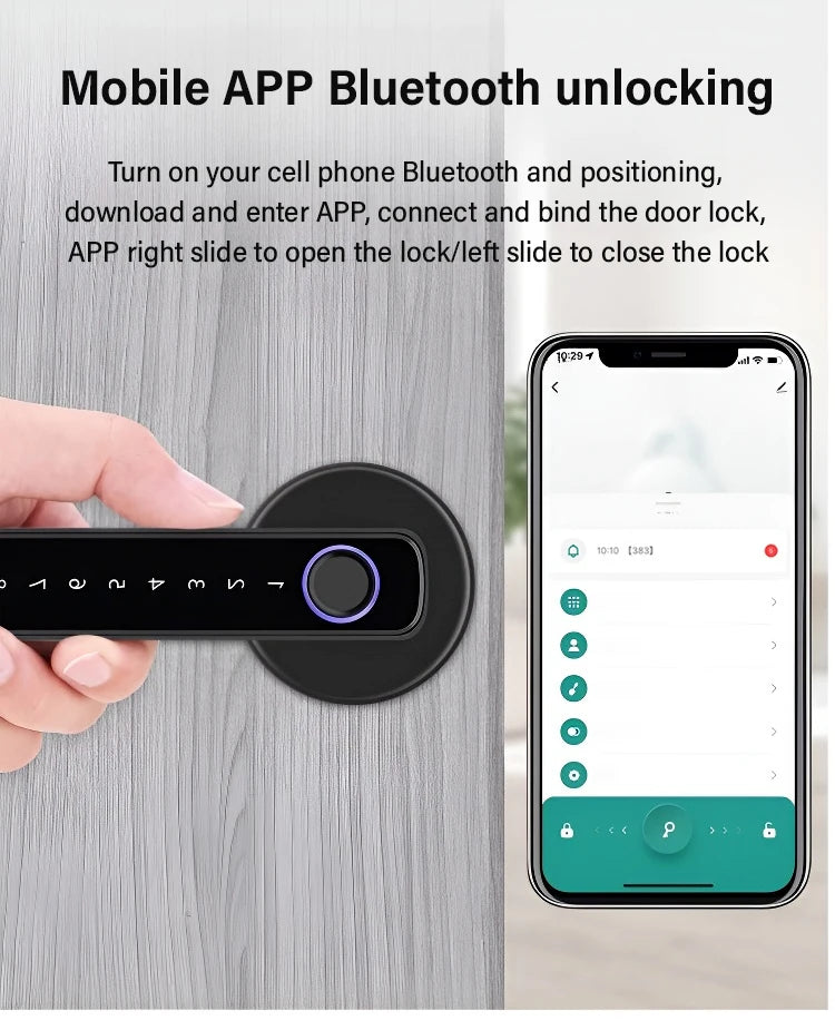 Smart Life App Wifi Remote Control Smart Fingerprint Password Rfid Ic Card Lock Dead Bolt For Indoor Home Wooden Metal Door