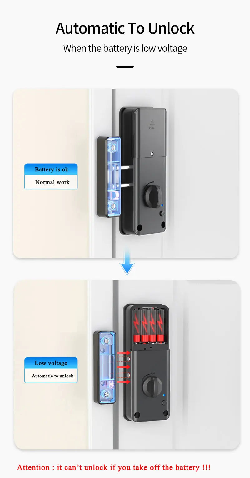 Smart Electric Motor Lock With Tuya App Keyless Entry Door Lock Concealed Invisible Installation IC Card Lock for Wooden Door