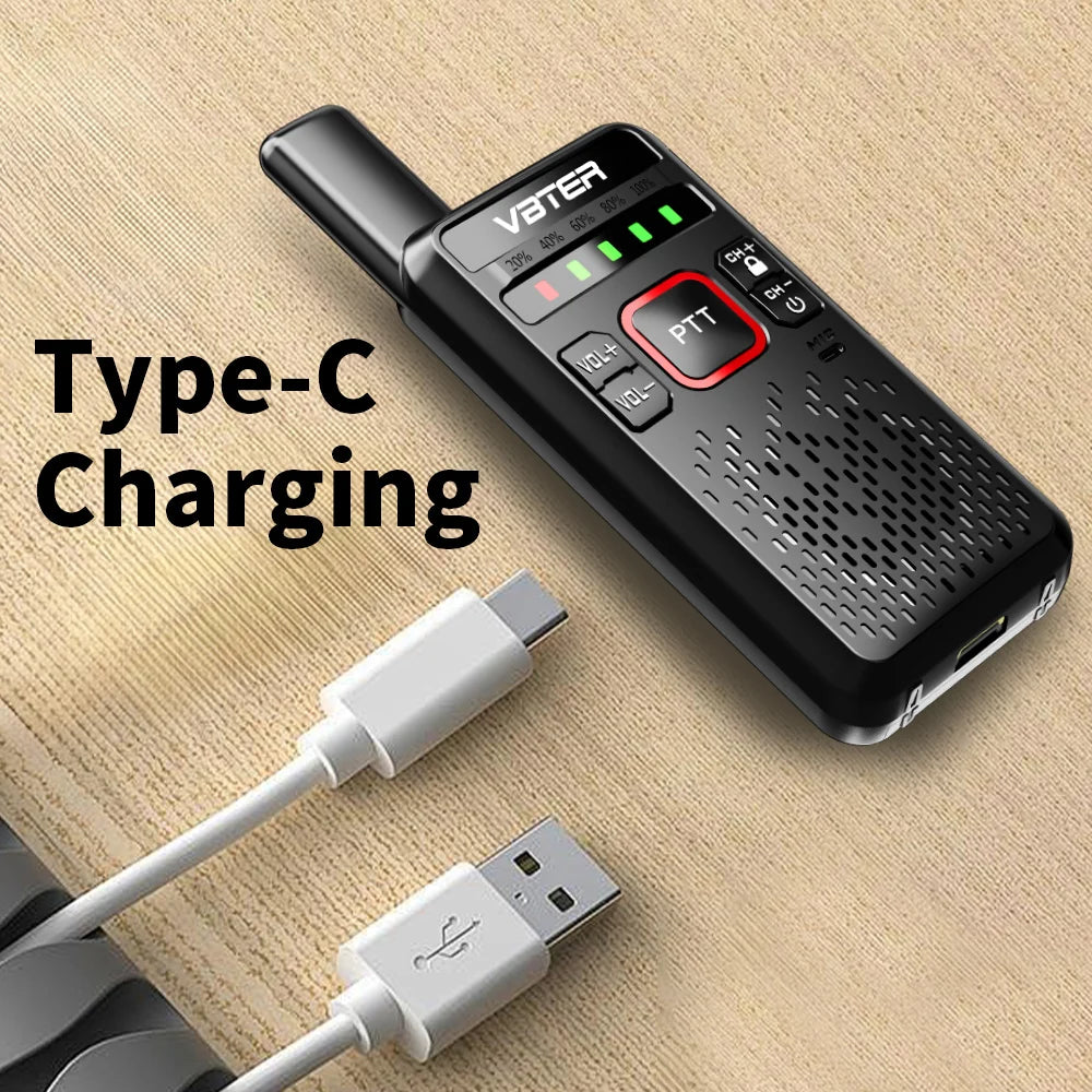 WBT-V1 Handheld Analog Two-Way Walkie-Talkie with High-Power Mini FM Radio for Remote Sites Hotels Small Cars 5km Talk Ran