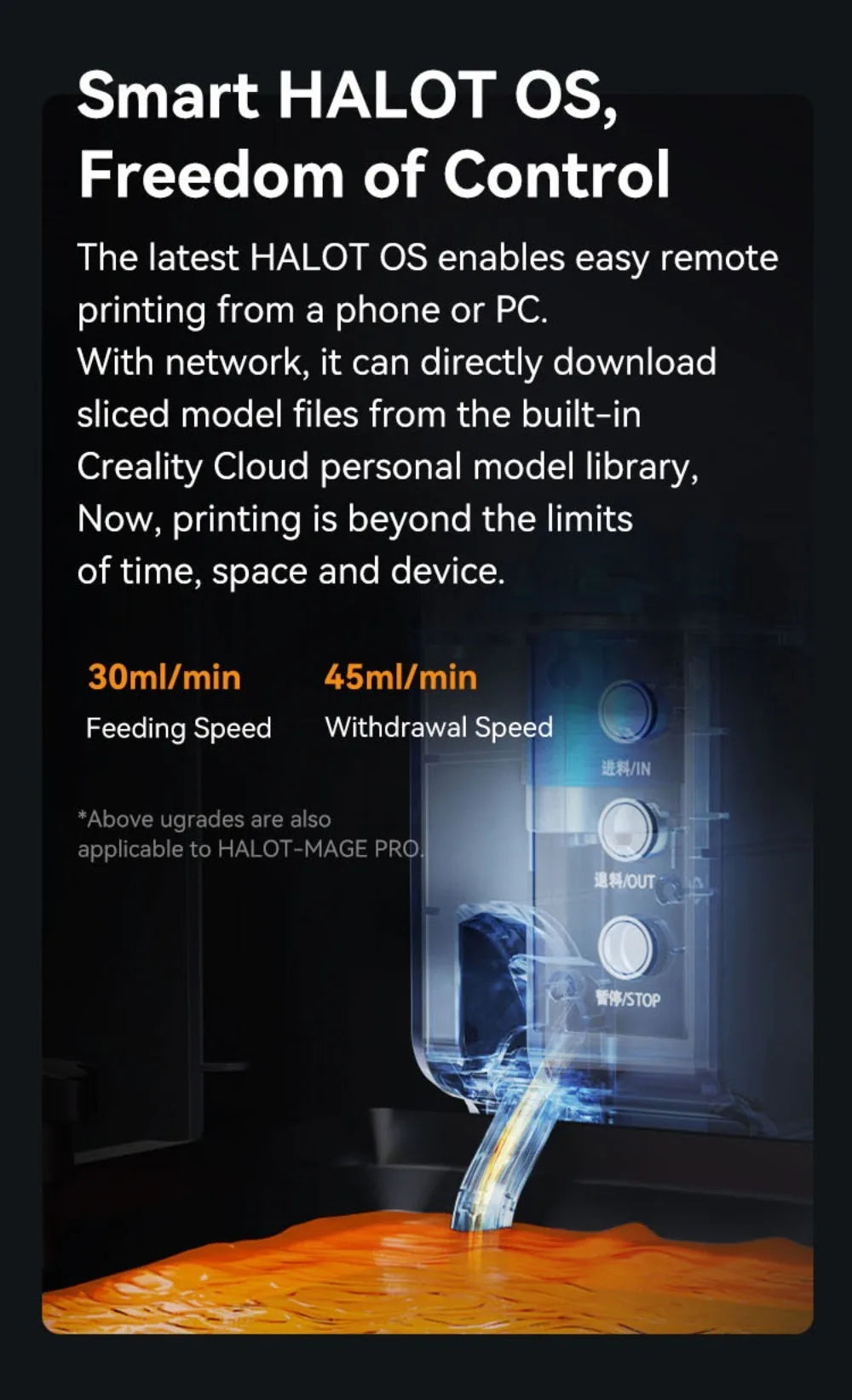 CREALITY Original HALOT-MAGE S Resin 3D Printer 14K 13320*5120px Mono LCD 10.1" Printing 150mm/H Hyper-Speed 4.3" Touch Screen