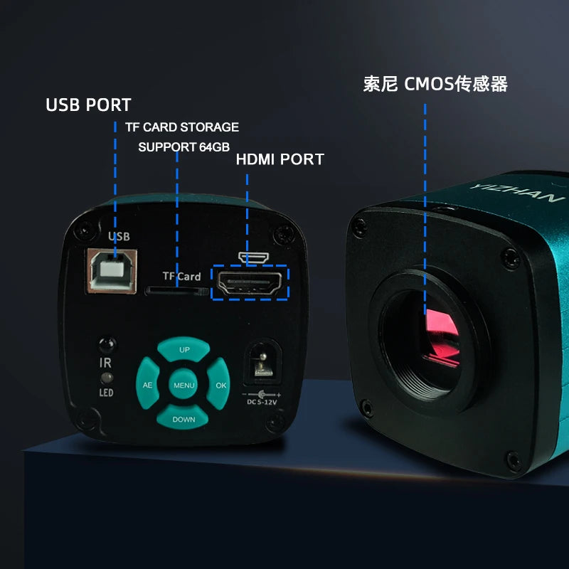 4K ULTRA Electronic Digital  Microscope  48MP USB HDMI Soldering Camera 130X 150X 180X C-Mount Zoom Lens For PCB Repair Tools