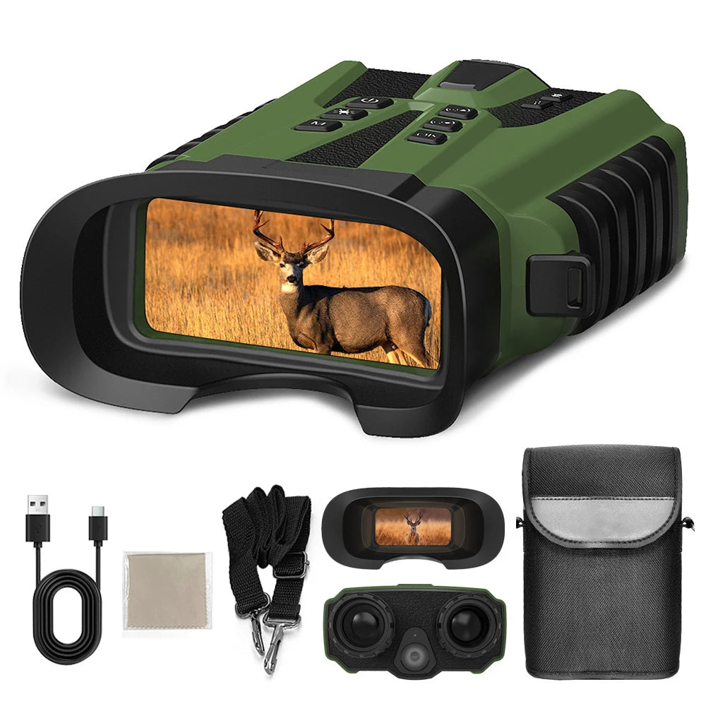 Night Vision Binoculars for Adults with Full Color Night Vision Backlit Buttons 4x Optical Zoom 8x Digital Zoom 250-300m Viewing