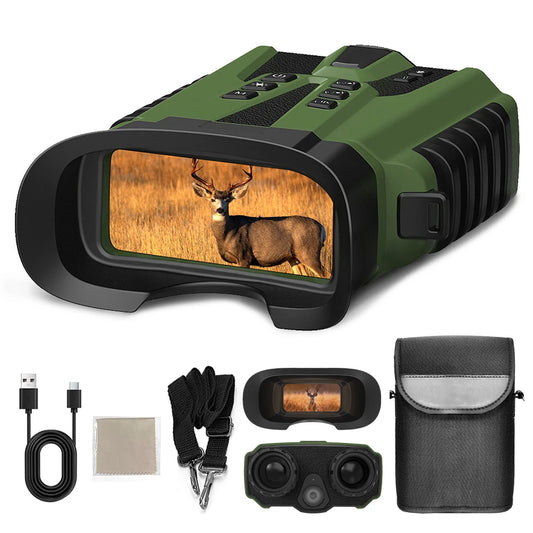 Night Vision Binoculars for Adults with Full Color Night Vision Backlit Buttons 4x Optical Zoom 8x Digital Zoom 250-300m Viewing