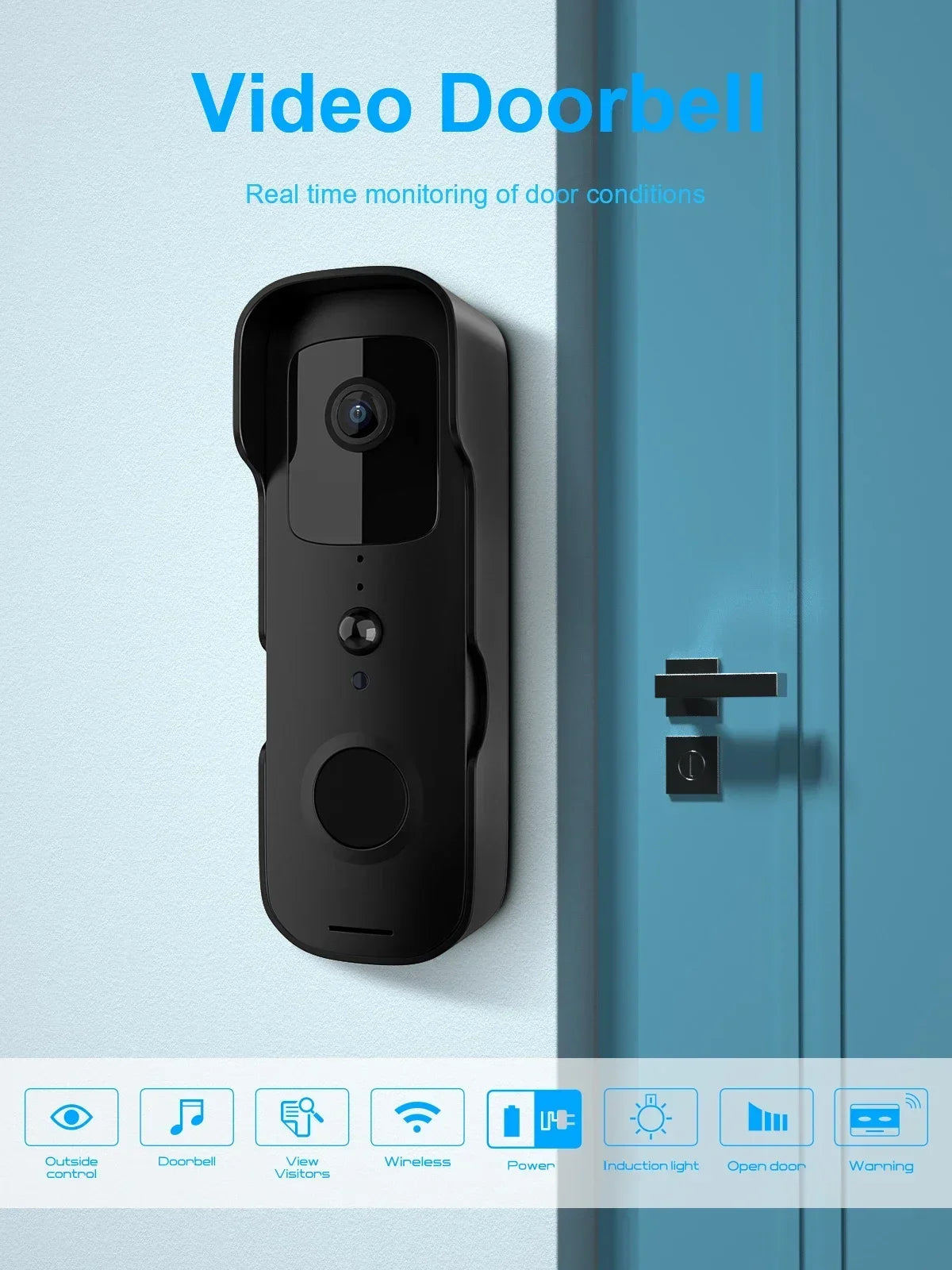 Smart Video Doorbell Waterproof Night Vision Door Viewer 1080P FHD Camera Digital Visual Intercom WIFI 2.4G Tuya Door Bell