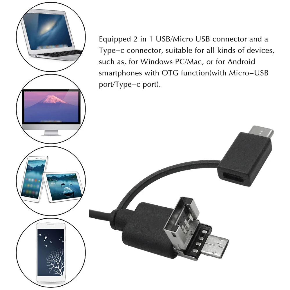 Portable Digital USB Microscope Inspection Magnifier IP67 Waterproof Camera Built-in 8 LED Lights with Advanced CMOS Sensor