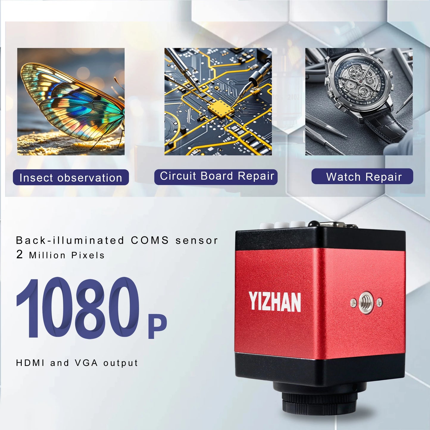 4K Digital Microscope 48MP Microscope For Electronics USB-C Industrial Cameras HDMI 1-150X Zoom C-Mount Lens Phone Pcb Soldering