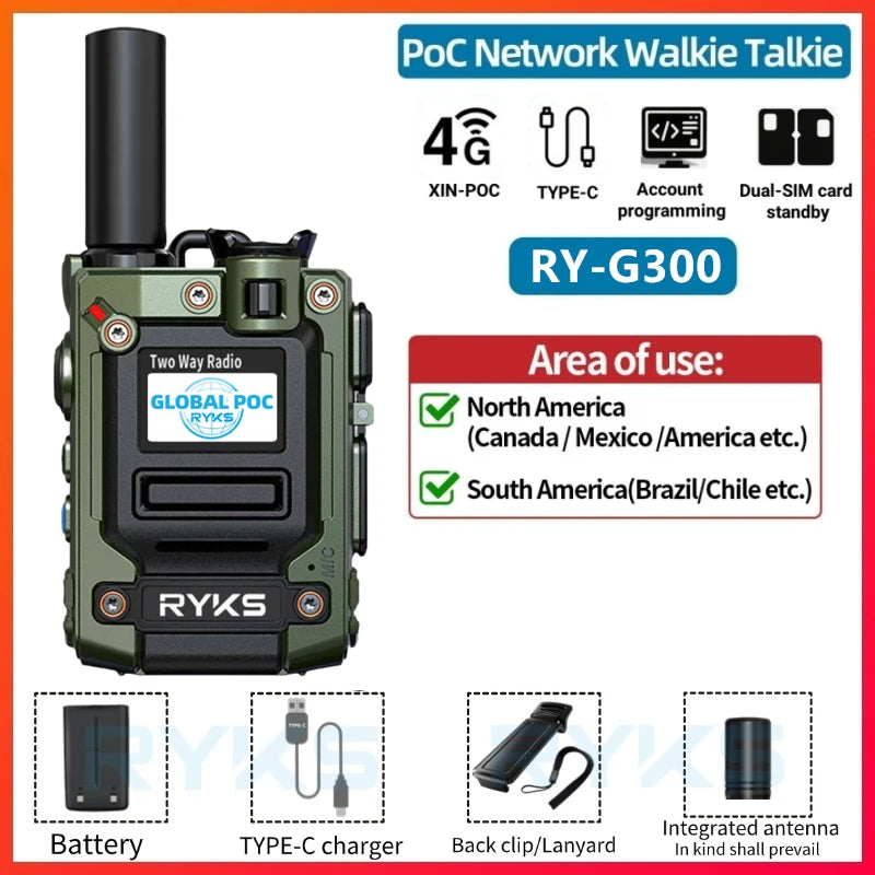 4G Walkie Talkie 5000Km 200 Channels Personalized Names Audio Playback Global Ptt Type C Charger Long Range Ham Two Way Radio