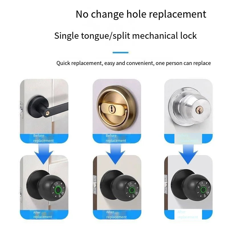 smart home lock frigerprint door lock digital bedroom door lock smart door handle electronic  Keyless Thumbprint Entry tuya