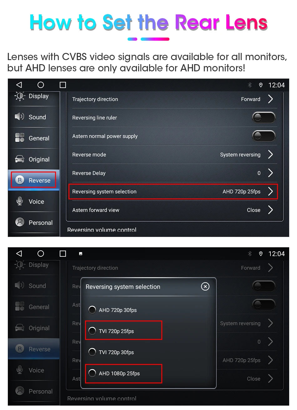 Srnubi AHD 1080P CVBS Night Vision IP68 Waterproof 170 Degree Fish Eye Lens Backup Rear View Camera For Vehicle Monitor Android