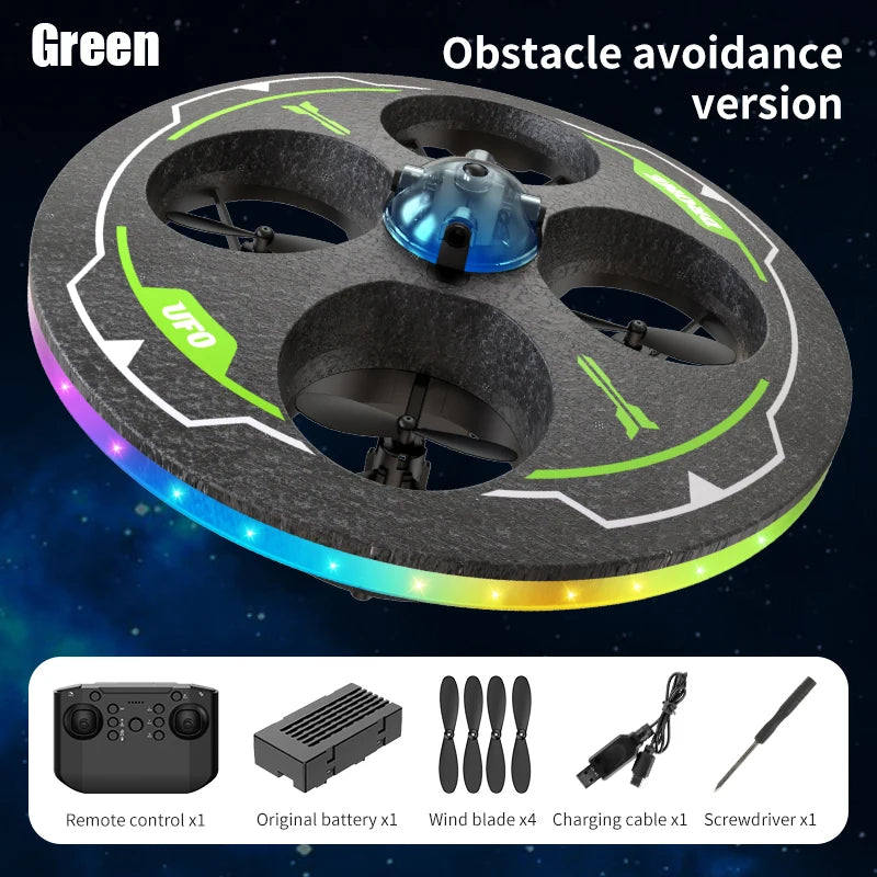 Drone with Camera Foam UAV Ufo Intelligent Obstacle Avoidance Aerial Aircraft Mini RC Helicopter Dron Toys for Kids Christmas