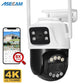 ASECAM 12MP 6K Wifi Camera 8X Zoom Dual Screen Ai Human Detect Auto Tracking CCTV Outdoor Security Surveillance Camera iCSee