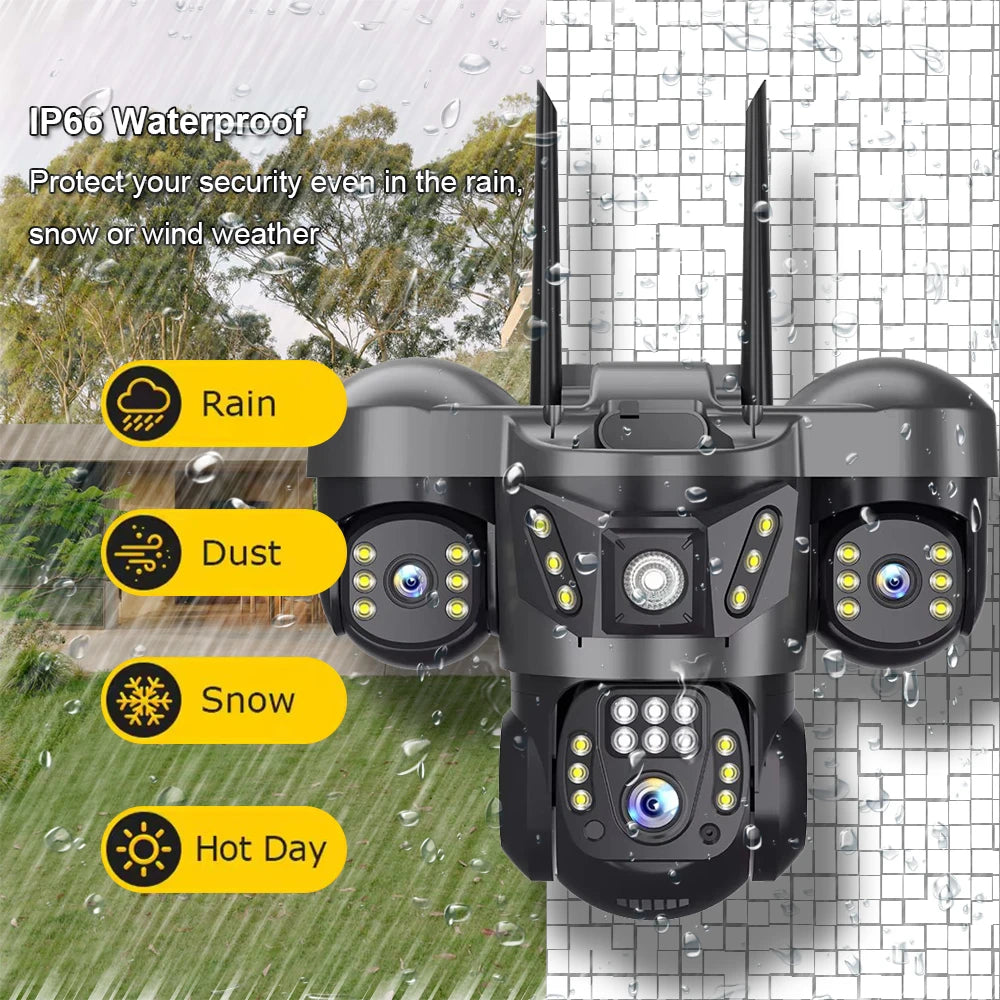 Security Cameras 4G SIM Card Wireless IP CCTV Outdoor 360 PTZ 2 Way Audio Cameras Motion Detection Alarm Smart Home Surveillance