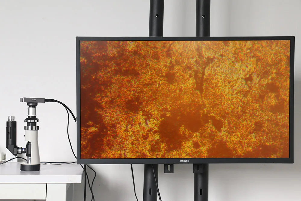 500X Handheld Metallurgic Microscope Portable Monocular Mini Microscope 10X 40X Plan Objective for Lab Metal Materials Testing