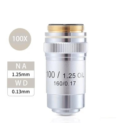 Biological Microscopes Lens 4X 10X 20X 40X 60X 100X(oil) 195 Achromatic Objective Lens Parts