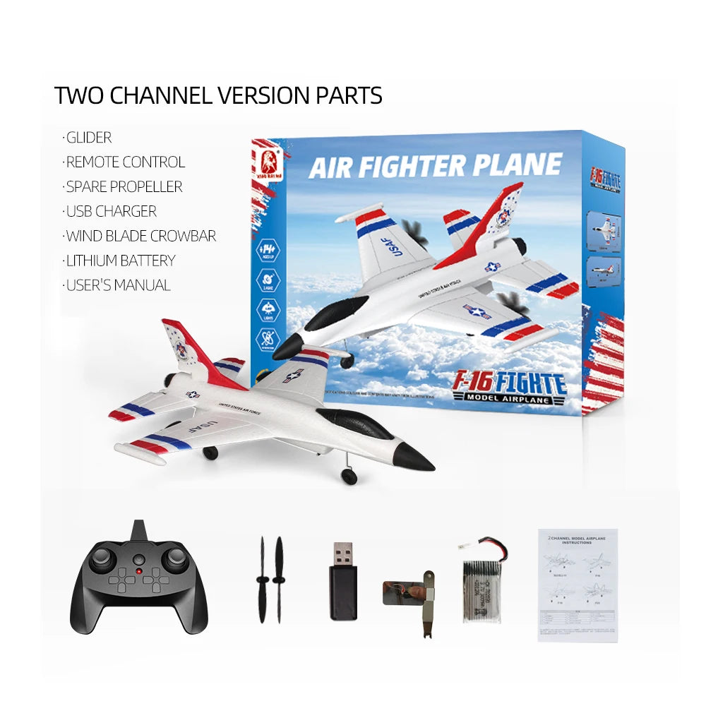 RC Plane, simulation RC fixed-wing glider, 2 channels RC combat aircraft, 2.4G control easy to fly for beginners&adults&boys