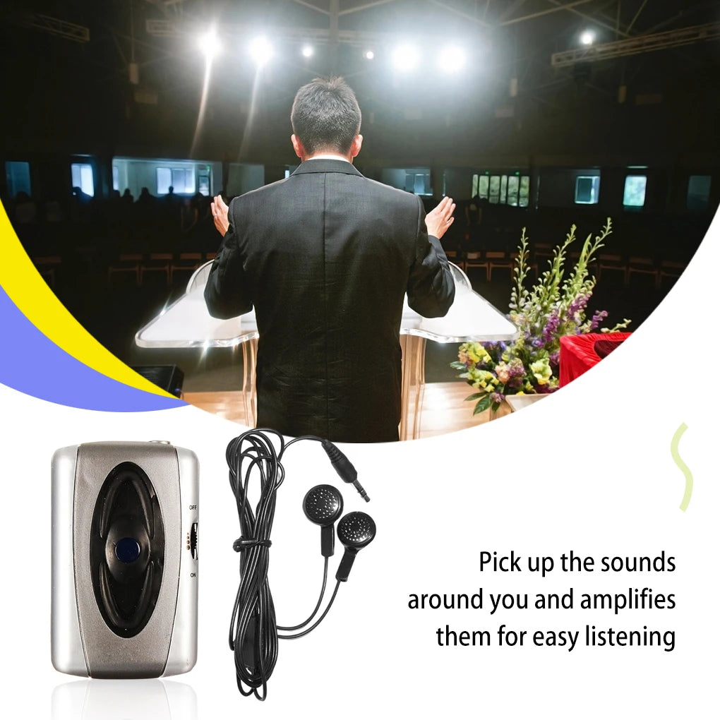 TV  Sound Amplifier Hearing Aid Assistance Megaphone Ear Care Audio Loud-speaker Operated Voice Microphone Home Church