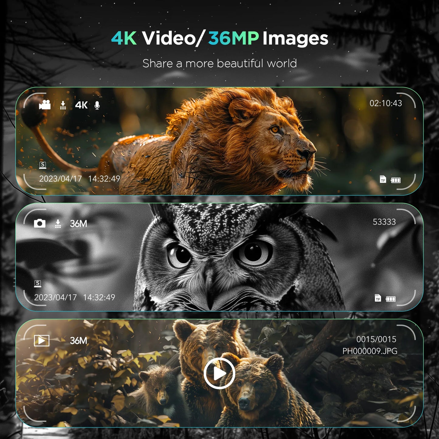 Night Vision Binoculars 8X Digital Zoom Goggles 7 Levels Infrared Visible 300M Darkness 2600mAh Rechargeable For Outdoor Camping