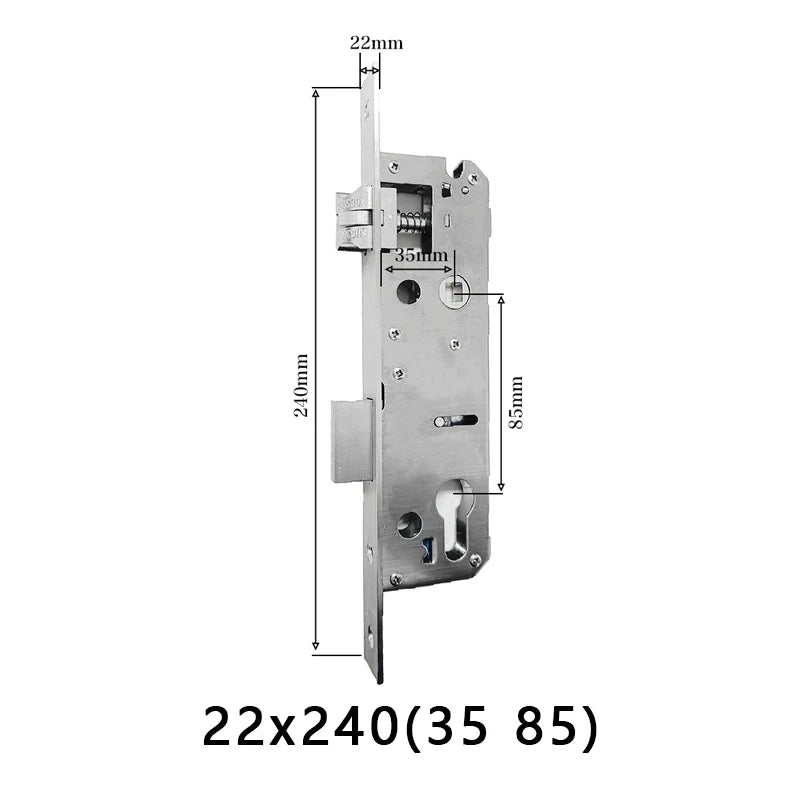 Smart fingerprint lock body special mortise smart lock 5050 125mm-240mm 2585-7085mm 5572 6072 300*6085 lock body