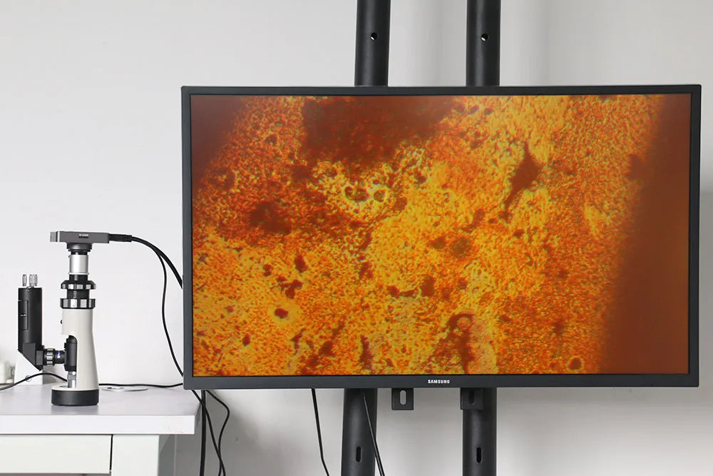 500X Handheld Metallurgic Microscope Portable Monocular Mini Microscope 10X 40X Plan Objective for Lab Metal Materials Testing