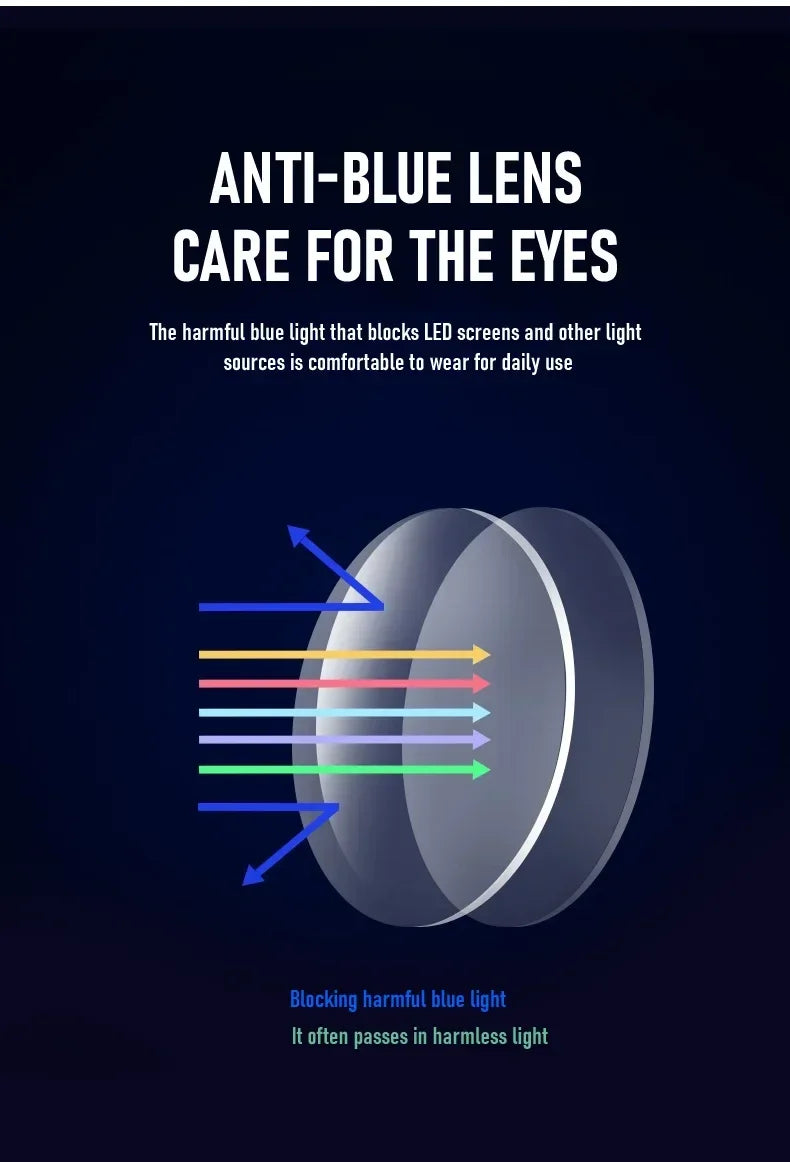 Retro Double Beam Large Frame Presbyopia Glasses Night Vision Photochromic Multifocal Reading Glasses Anti Blue Light Eyeglasses