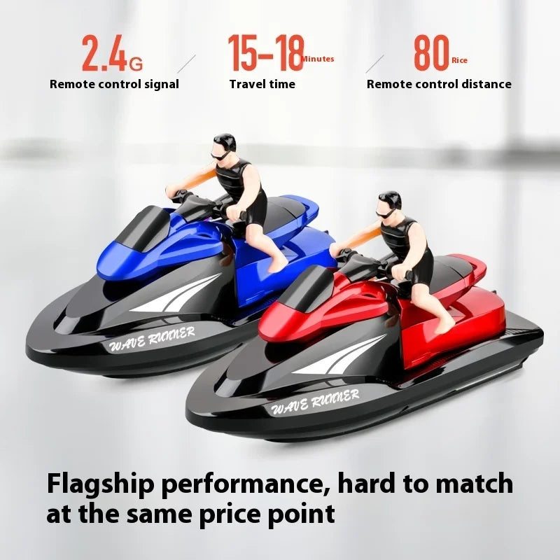 2.4G Remote Control Boat Motorboat Toy - Double Motor High Speed 20KM/H  Perfect for Kids' Water Play Interactive Fun