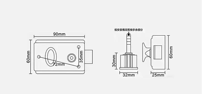 Door Lock Strong Deadbolt Home Security Universal Exterior Anti-theft Accessory Stainless Steel Multiple Insurance Smooth