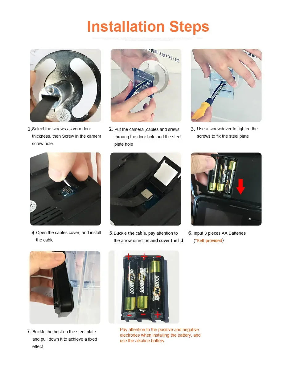 2.4 inch Video Peephole Doorbell Camera Video-eye Auto Record Electronic Ring Night View Digital Door Viewer Entry Home Security