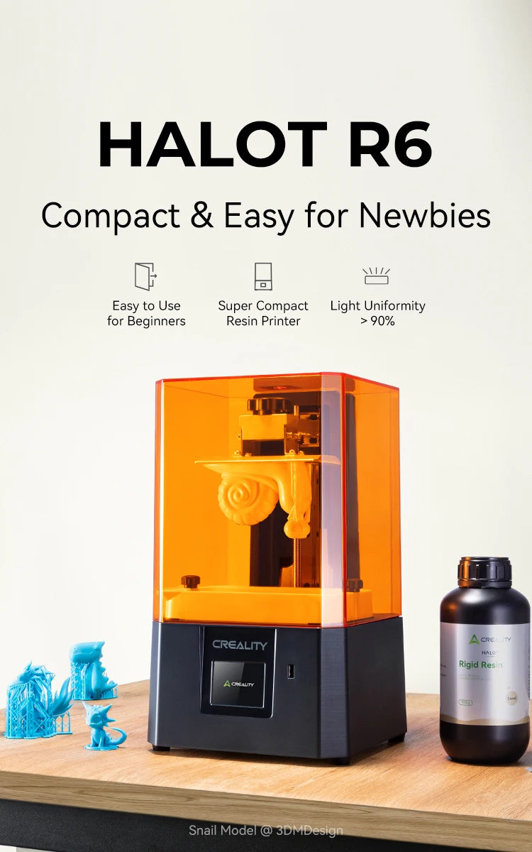 Creality HALOT R6 2K Resin 3D Printer Compact & Easy for Newbies 60mm/h Printing Speed 130*82*160mm Build Volume LCD Printer
