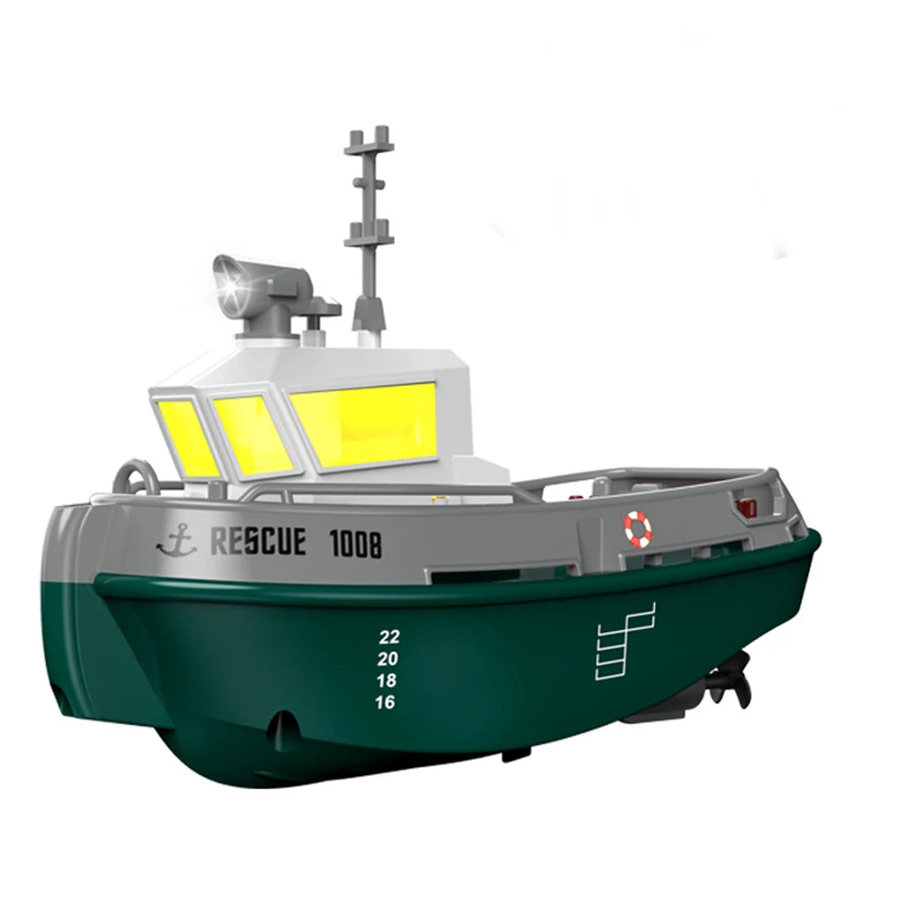 S820 RC Boat 2.4G 1/72 Powerful Dual Motors Wireless Electric Remote Control Tugboat Model Toys for Kids Gift