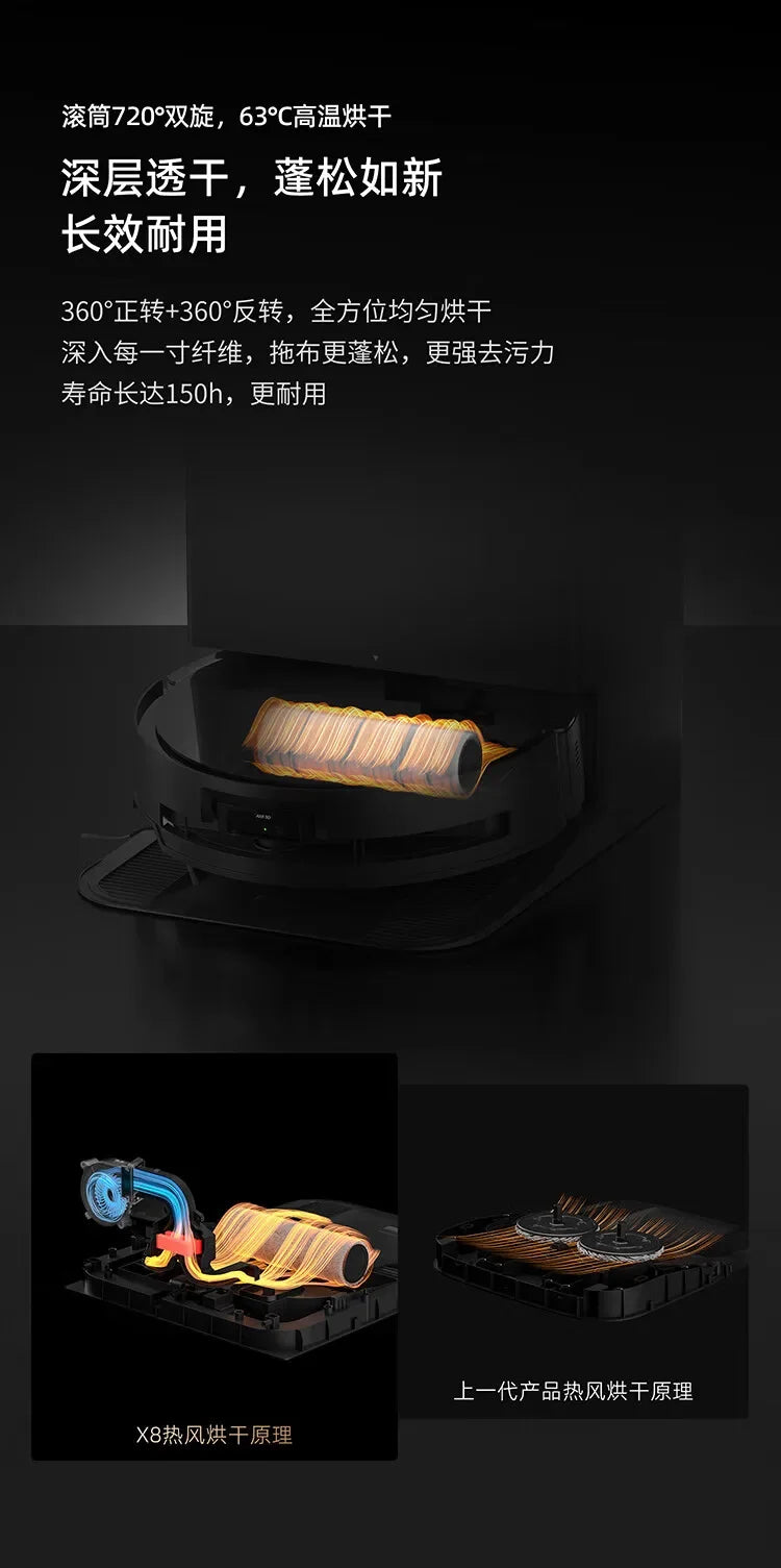 Ecovacs Deebot Vacuum Cleaner Robot X8 PRO PLUS AI Floor Scrubber Robot Self-cleaning Sweeping Machine Automatic Dust Collection