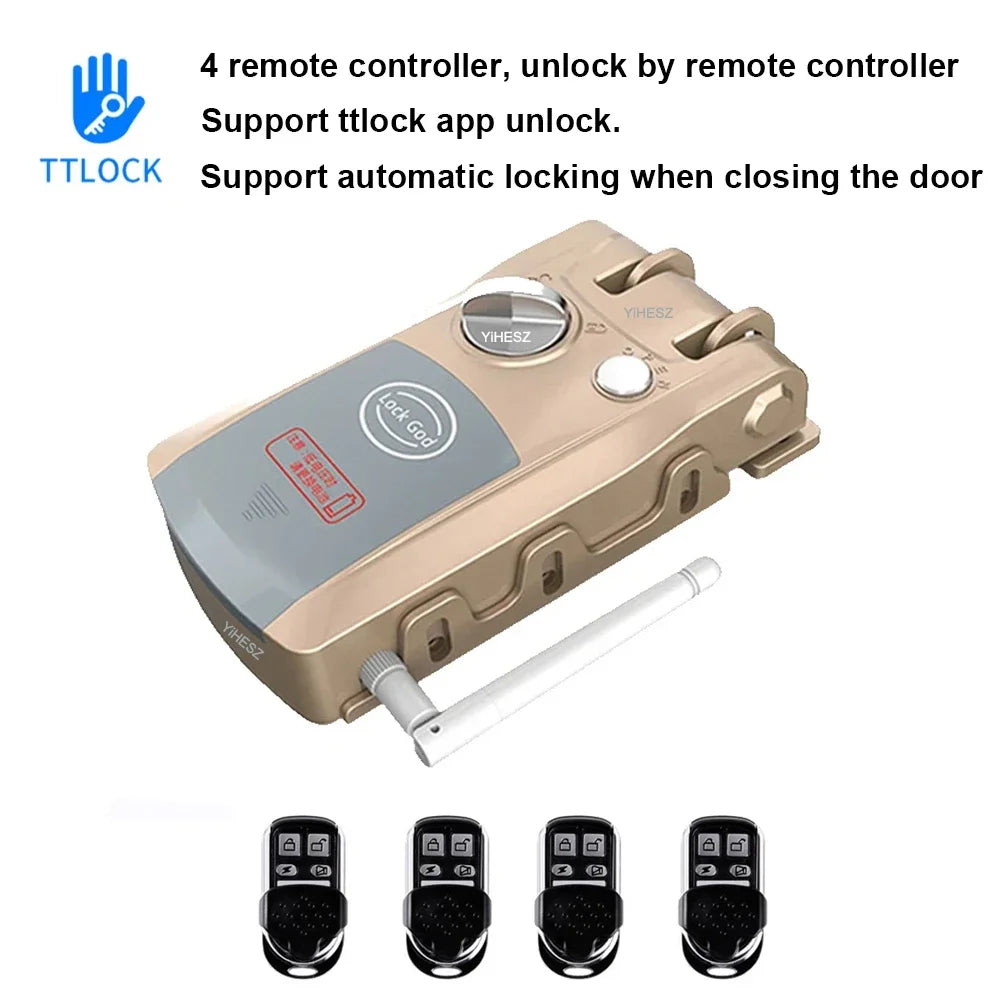 Tuya/TTlock Smart Lock APP Control Remote control Door Lock Electronic Invisible Deadbolt Lock Home Security Smart Door Lock