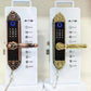 Smart Home Digital Lock Electronic Fingerprint Smart Lock European Home Indoor Door Handle Lock Golden Red Brown Tuya TTlock