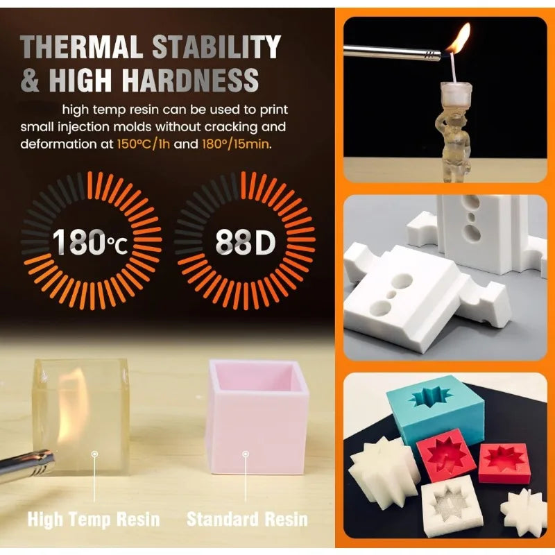 High Temperature 3D Printer Resin,Fast Curing,405nm UV Curing 3D Photopolymer Resin,High Temperature Resolution Resistance