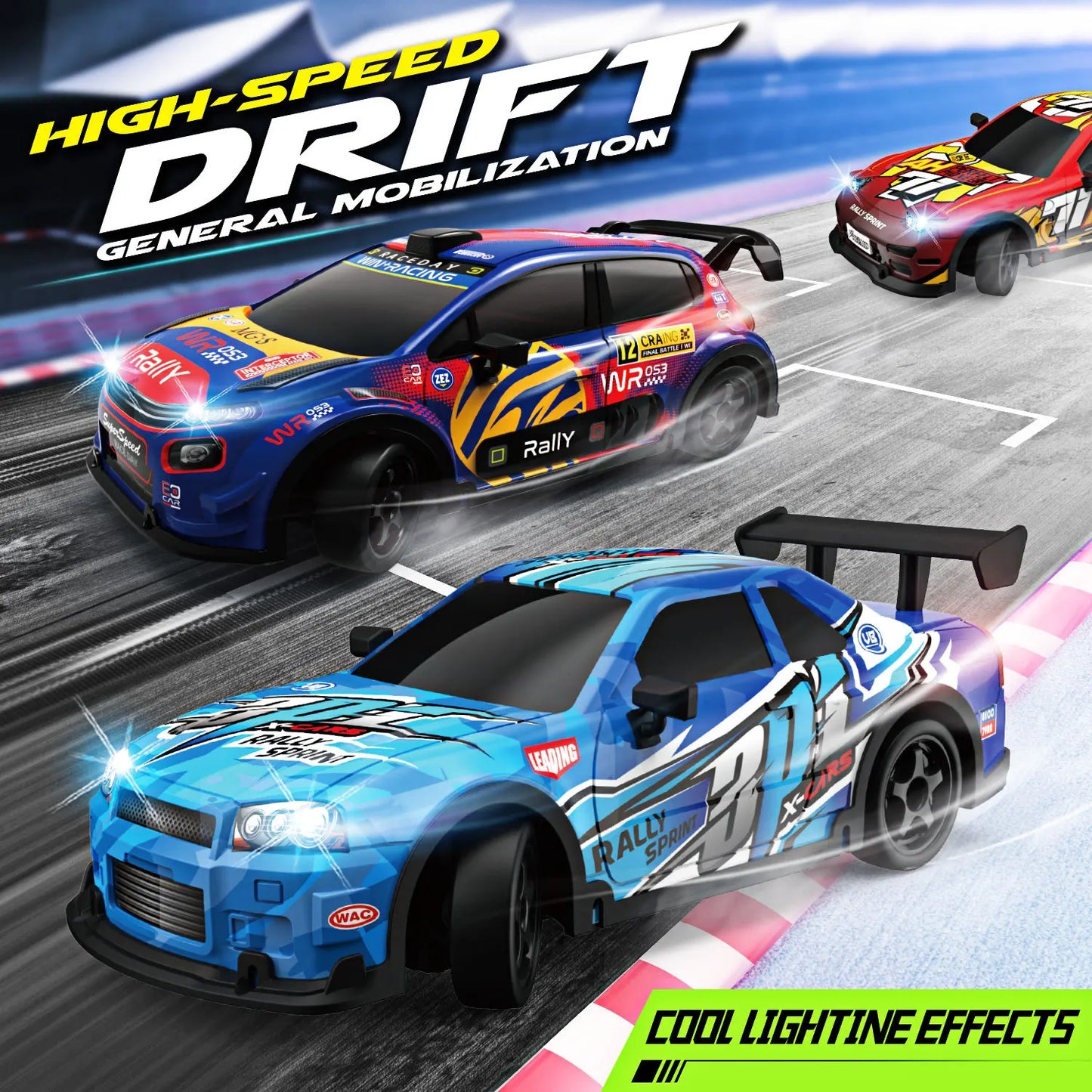 Rc Cars Drift Racing 1:18 High Speed Radio Control Car Remote Control Car 2.4G Wireless Colorful Light Portable Toys for Boys