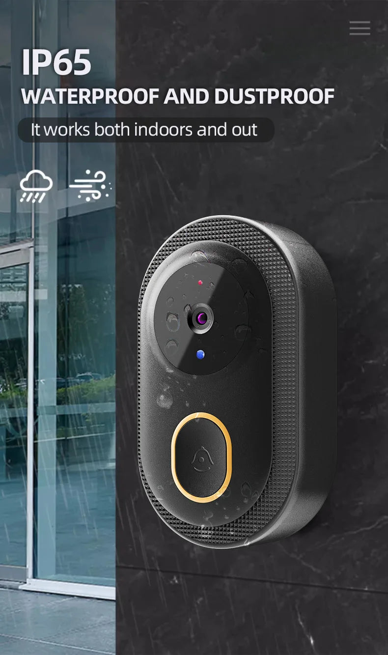 Smart Doorbell Ring Door Camera Infrared Night Viewing WiFi Wireless Video Bell Camera Rechargeable Video Intercom Doorbell